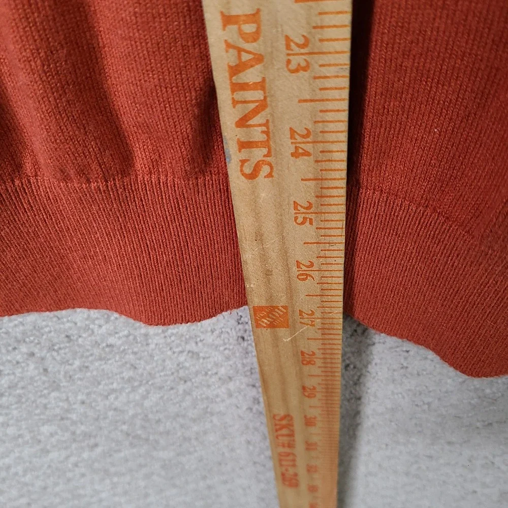 Izod Sweater Mens Large Orange V Neck Cotton Blend‎ Long Sleeve Casual Pullover